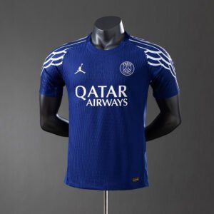 2024-2025 Fourth Royal Blue Paris Saint-Germain France Short Sleeve Jersey with Clean Body with White Swoosh — Player Version