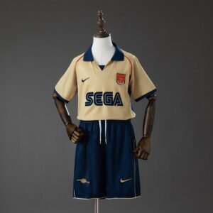 01/02 Arsenal Away Jersey Retro Kids Kit - front view