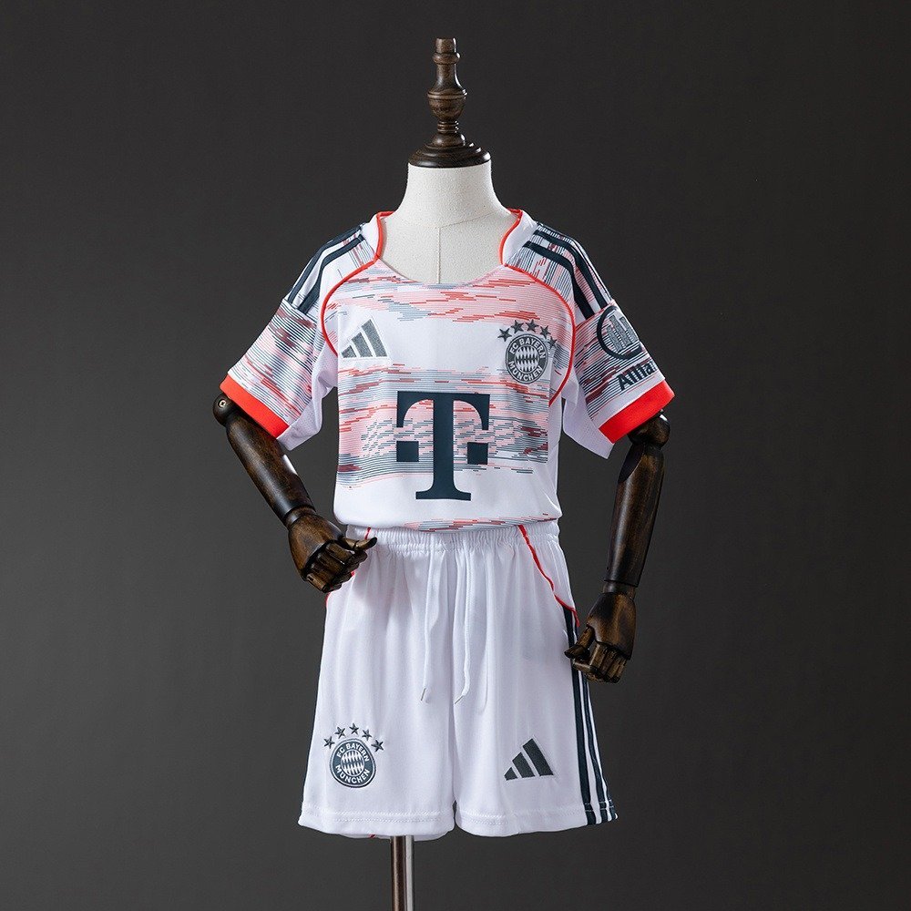 25/26 Bayern Munich Away Jersey Kids Kit - front view