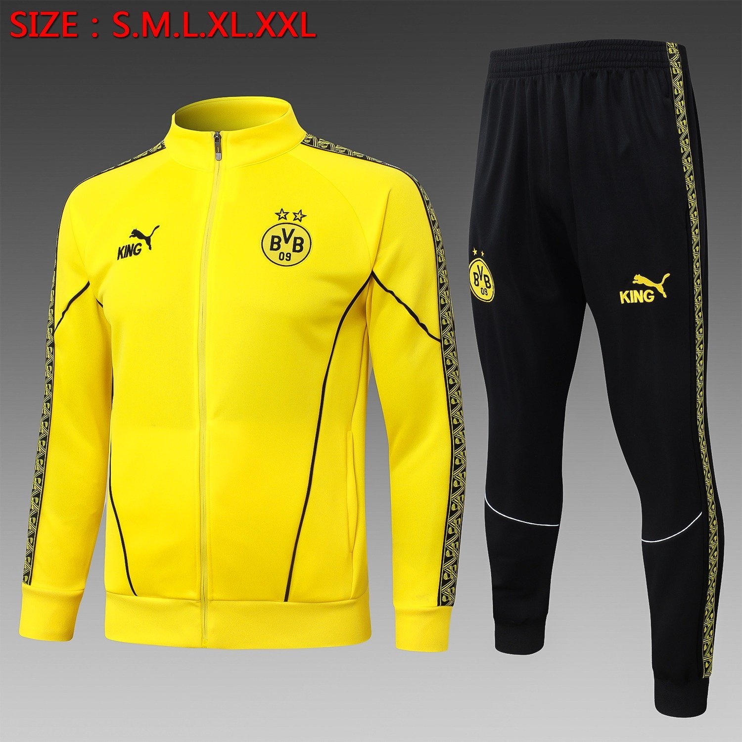 25/26 Borussia Dortmund Full-Zip Training Suit Yellow - front view