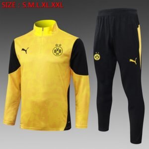 25/26 Borussia Dortmund Half-Zip Training Suit Yellow - front view