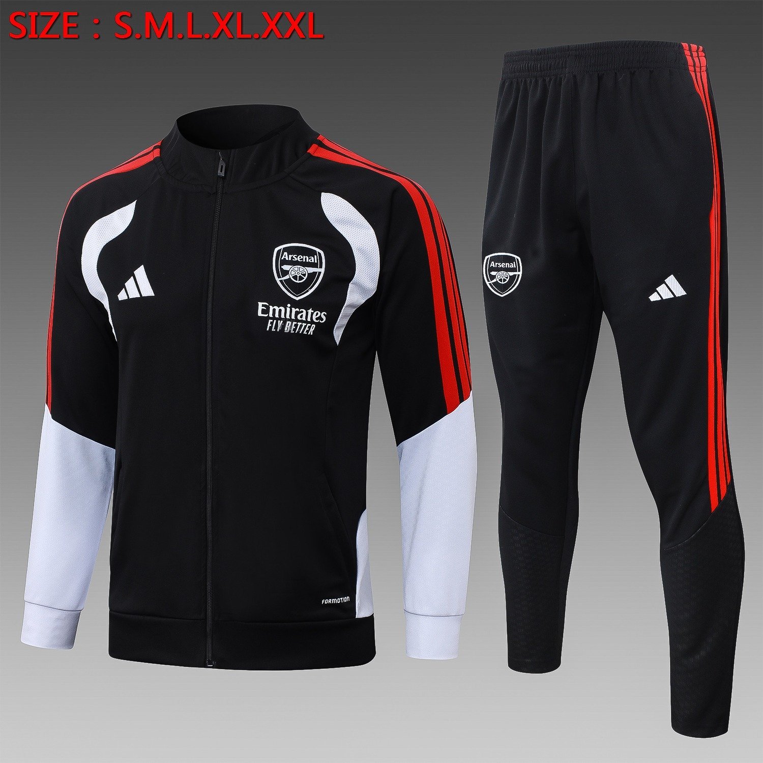 26/27 Arsenal Full-Zip Training Suit Black - back view
