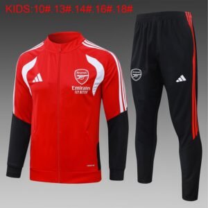 26/27 Arsenal Full-Zip Training Suit Kids Kit Red - front view