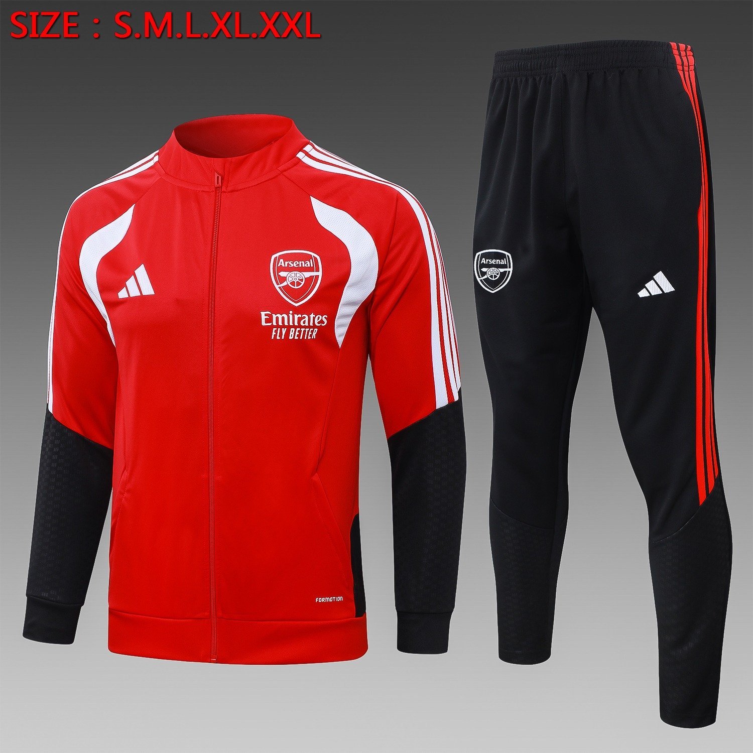 26/27 Arsenal Full-Zip Training Suit Red - front view
