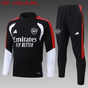 26/27 Arsenal Half-Zip Training Suit Black - front view