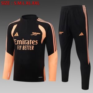 26/27 Arsenal Half-Zip Training Suit Black - front view
