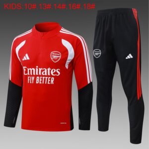26/27 Arsenal Half-Zip Training Suit Kids Kit Red - front view