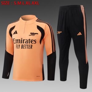 26/27 Arsenal Half-Zip Training Suit Orange - front view