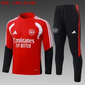 26/27 Arsenal Half-Zip Training Suit Red - front view
