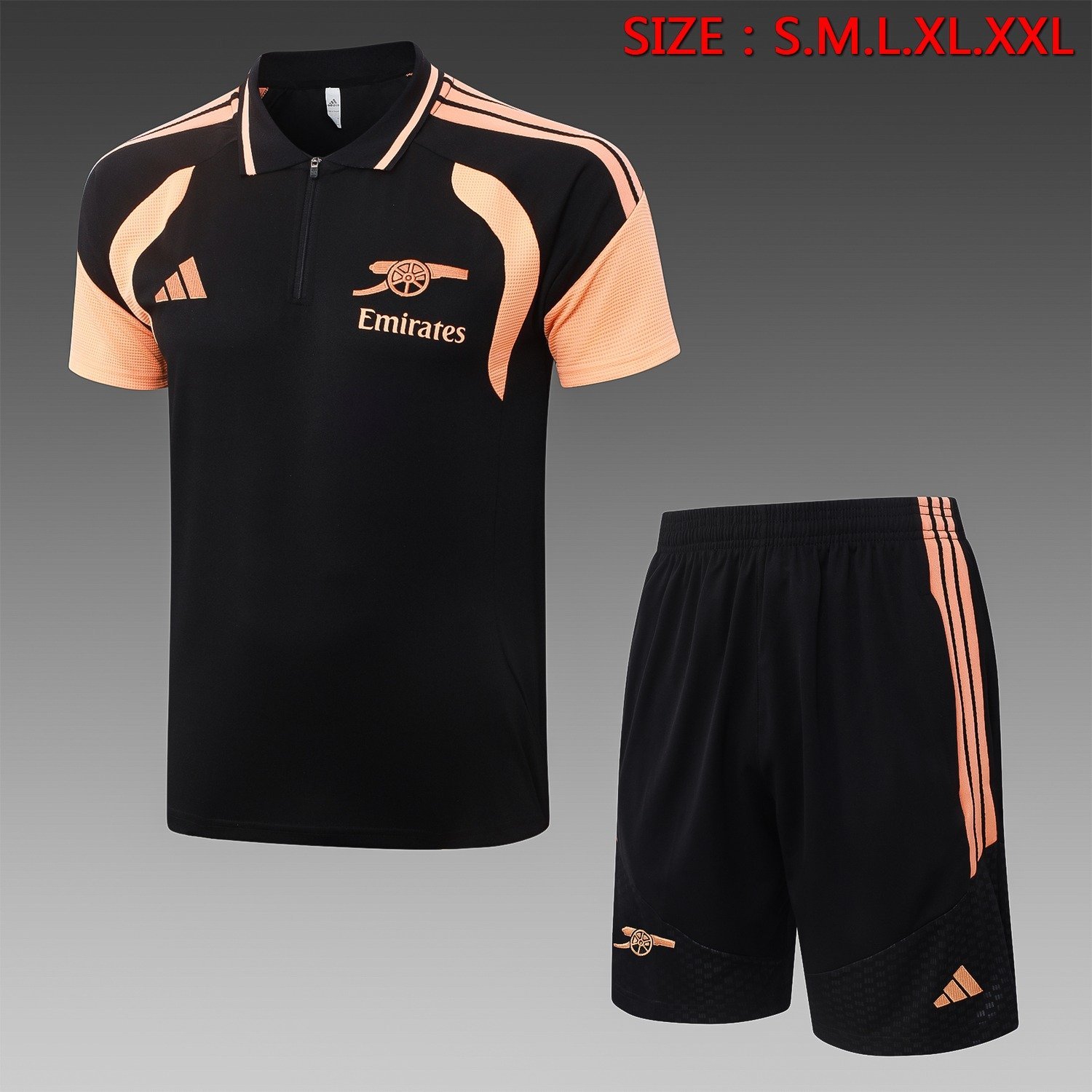 26/27 Arsenal Polo Black - front view
