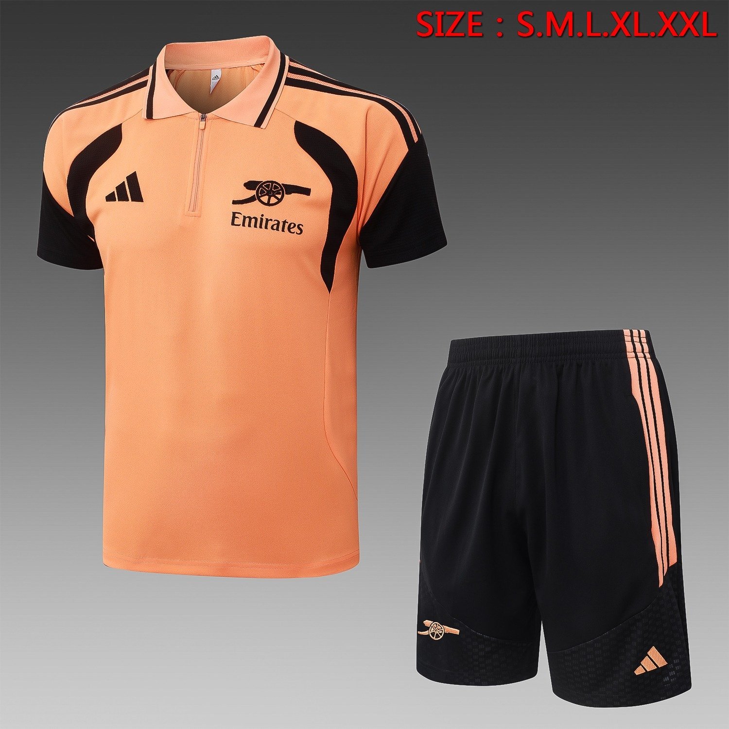 26/27 Arsenal Polo Orange - front view