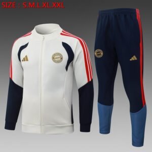 26/27 Bayern Munich Full-Zip Training Suit Beige - front view