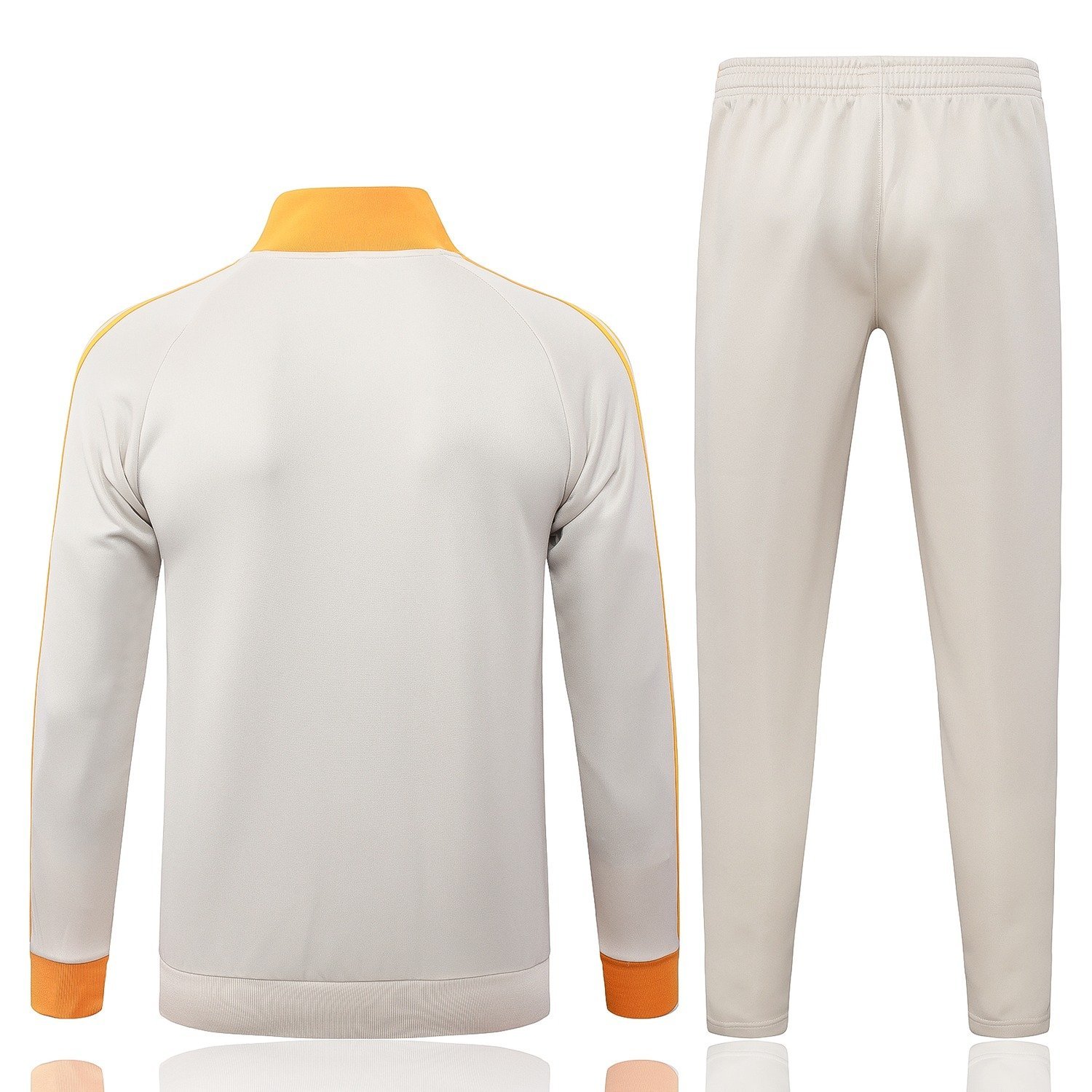 26/27 Bayern Munich Full-Zip Training Suit Kids Kit Beige Orange Collar - back view