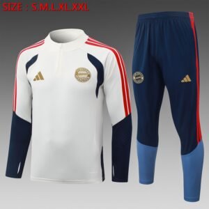 26/27 Bayern Munich Half-Zip Training Suit Beige - front view