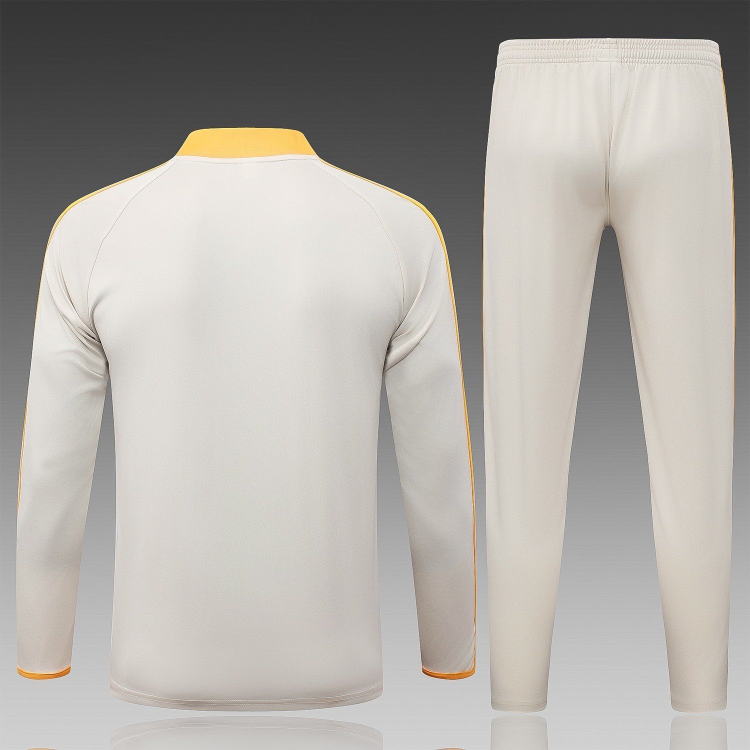 26/27 Bayern Munich Half-Zip Training Suit Beige Orange Collar - back view