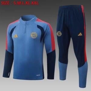 26/27 Bayern Munich Half-Zip Training Suit Blue - front view