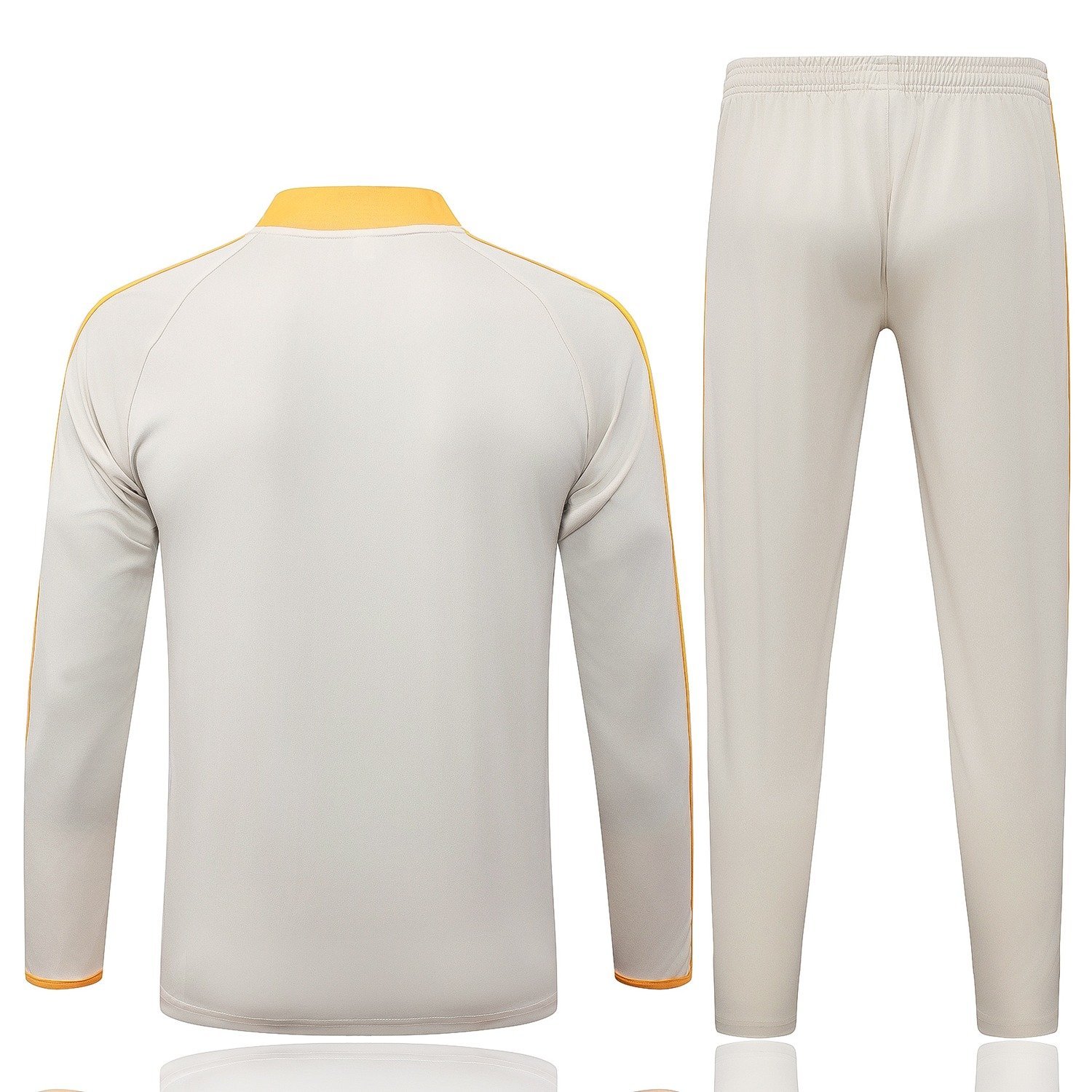 26/27 Bayern Munich Half-Zip Training Suit Kids Kit Beige Orange Collar - back view