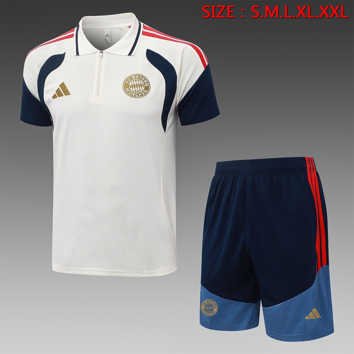26/27 Bayern Munich Polo Beige - front view