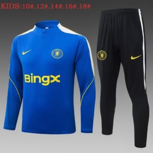 Chelsea 2026-2027 Home Kids Kit - Blue with Geometric Pattern and Nike Swoosh