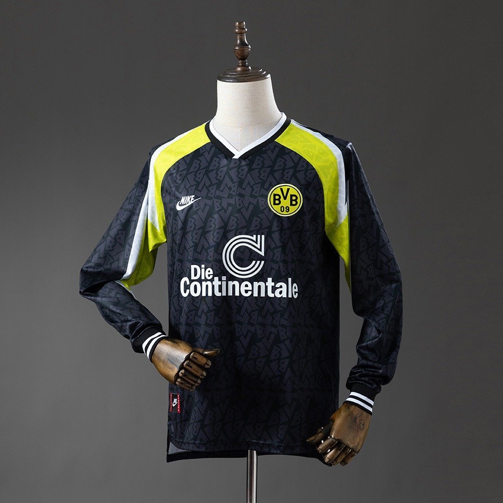95/96 Borussia Dortmund Away Long Sleeve Jersey Retro - front view