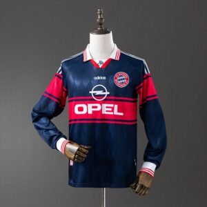 97/98 Bayern Munich Away Long Sleeve Jersey Retro - back view