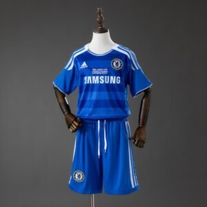 Chelsea 2011-2012 Champions League Final Home Kids Kit - Blue with Dark Stripes