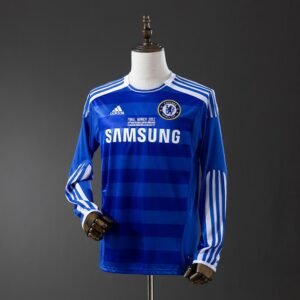 England Chelsea Retro Home UEFA Champions League Long Sleeve 11/12