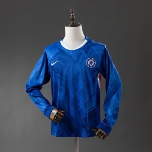 Chelsea 2025-2026 Home Long Sleeve Jersey - Royal Blue with Subtle Jacquard Pattern