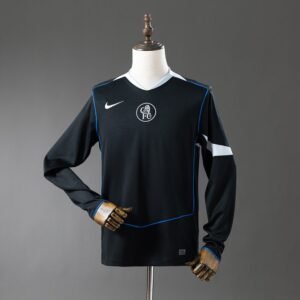 Chelsea 2025-2026 Third Long Sleeve Jersey - Dark Navy with Blue Trim