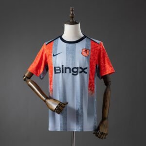 Chelsea 2026-2027 Pre-Match Jersey - Light Blue with Orange Paint Splash Sleeves