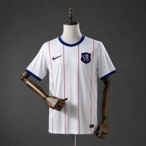 Chelsea 2026-2027 Third Jersey - White with Blue V-Neck and Red Pinstripes