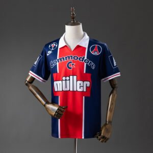 Paris Saint-Germain 1991-1992 Home Long Sleeve Jersey France – Blue, Red and White Vertical Stripes
