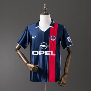 Home Jersey Paris Saint-Germain 1996-1997 France – Navy with Red Vertical Stripe and Opel Sponsor