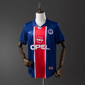 Home Jersey Paris Saint-Germain 1997-1998 France – Blue with Red and White Centre Stripe