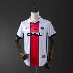 Away Jersey Paris Saint-Germain 1994-1995 France – White with Blue and Red Brushstroke Print