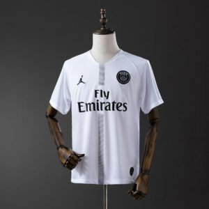 Paris Saint-Germain Away Jersey 2018-2019 France – White with Jordan Brand and Fly Emirates Sponsor