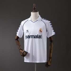 White Chevron Pattern Real Madrid 1986-1987 Home Jersey — product photo