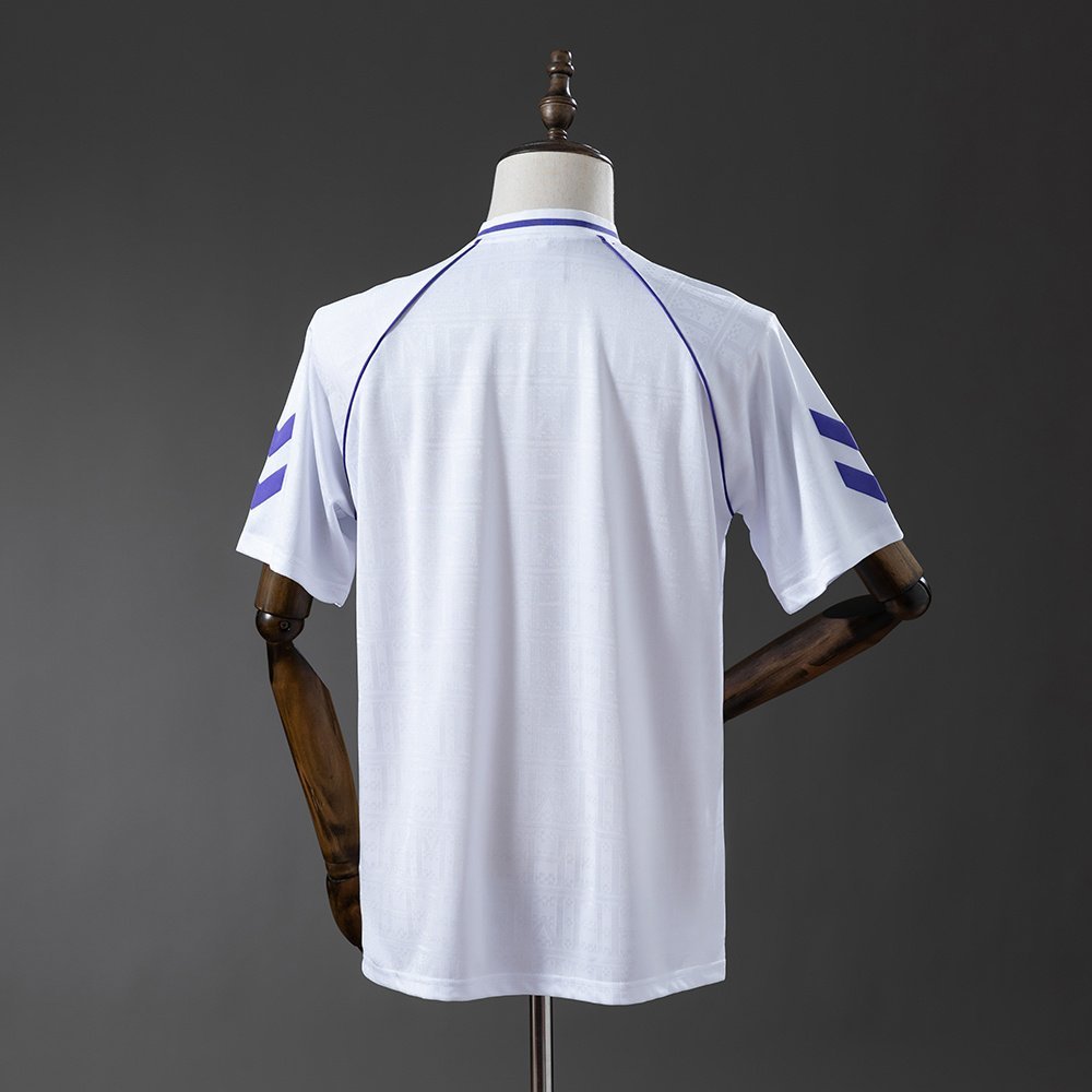 White Purple Chevron Sleeves Real Madrid 1990-1991 Home Jersey — alternate view 1