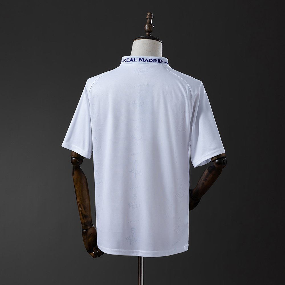 1994-1996 Real Madrid Home Jersey - White with Blue Floral Shoulder Pattern — alternate view 1