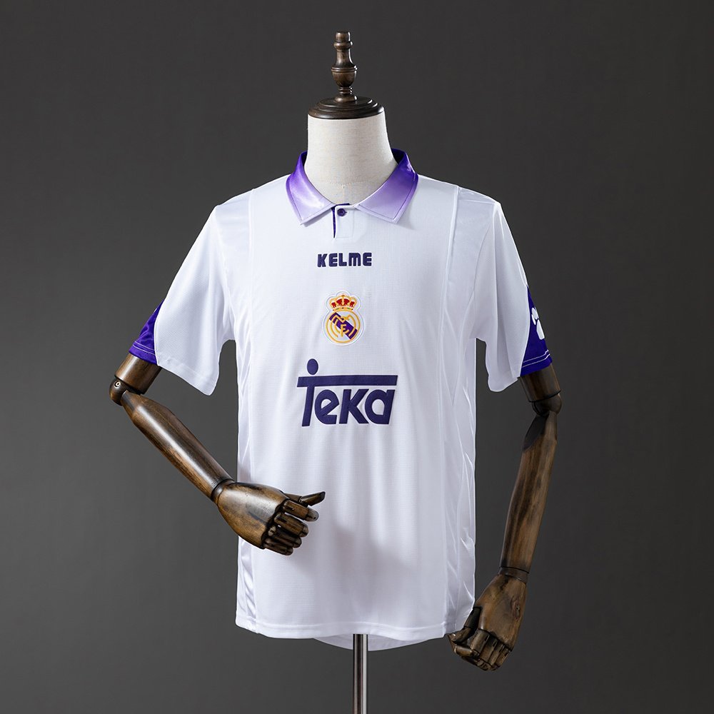 1997-1998 Real Madrid Home Jersey - White with Purple Collar — product photo