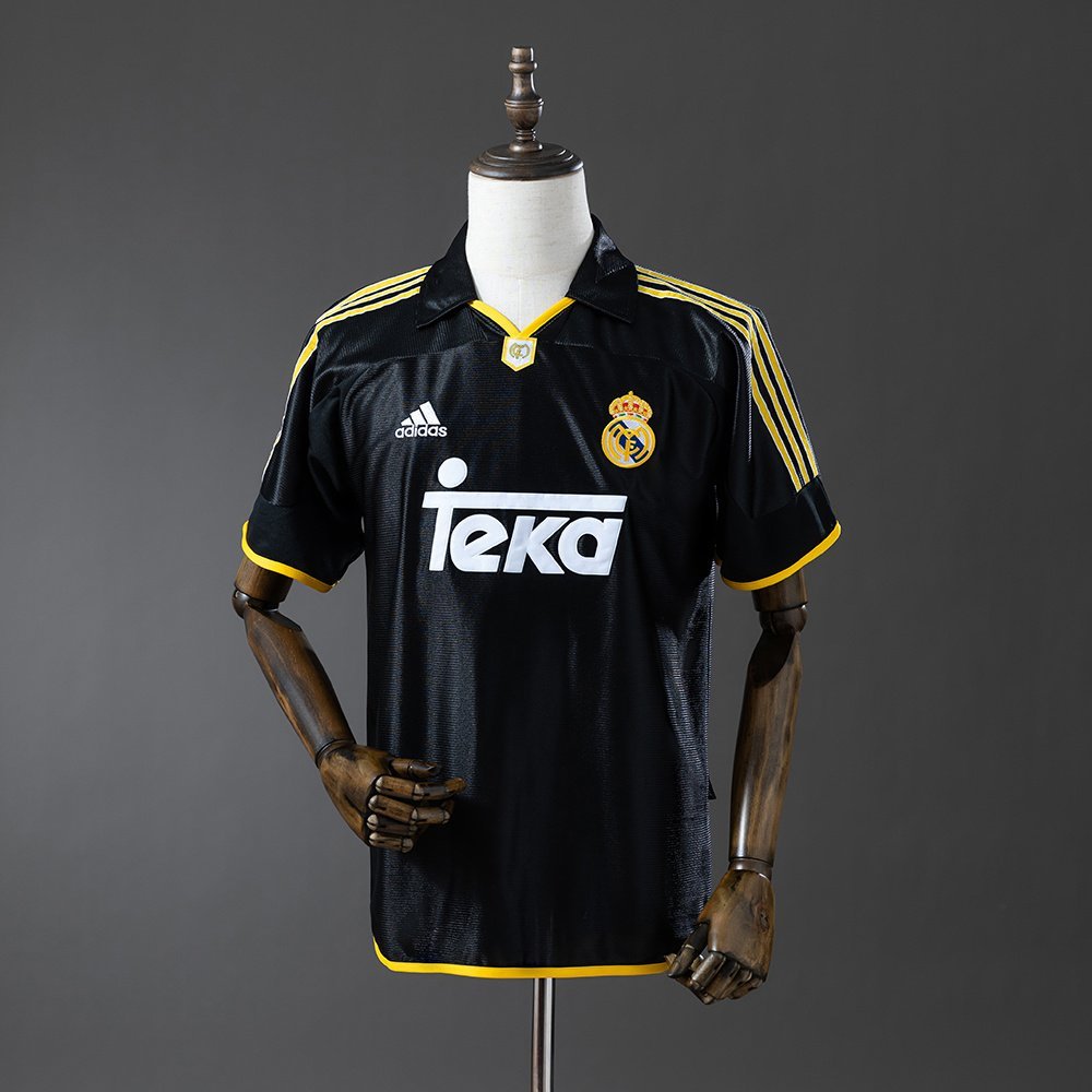 Real Madrid Away Jersey 1998-1999 - Black with Yellow Trim — product photo