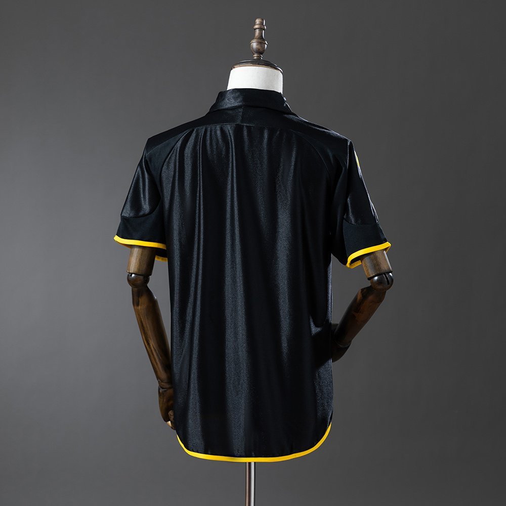 Real Madrid Away Jersey 1998-1999 - Black with Yellow Trim — alternate view 1