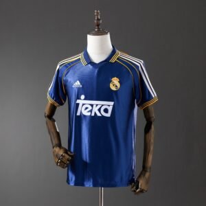Real Madrid 1998-2000 Third Jersey in Blue with Gold Trim — product photo