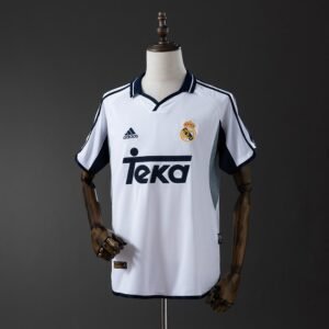 Real Madrid Home Jersey 2000-2001 - White with Navy Collar — product photo