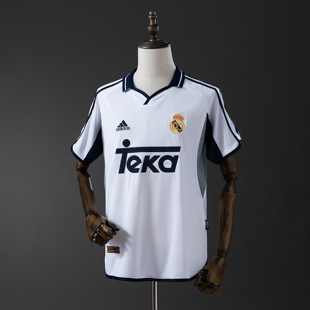 Real Madrid Home Jersey 2000-2001 - White with Navy Collar — product photo