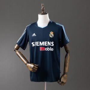 2003-2004 Real Madrid Away Jersey - Navy with Light Blue Trim — product photo