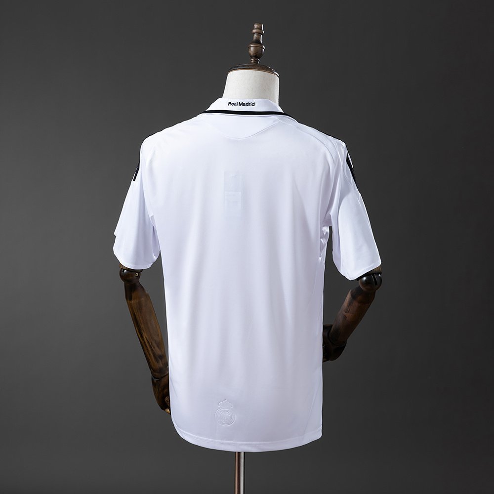 2008-2009 Real Madrid Home Jersey - White with Blue Shoulder Stripes — alternate view 1
