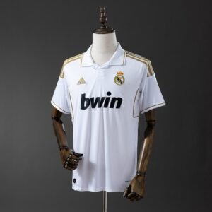 Real Madrid 2011-2012 Home Jersey in White with Gold Trim — product photo
