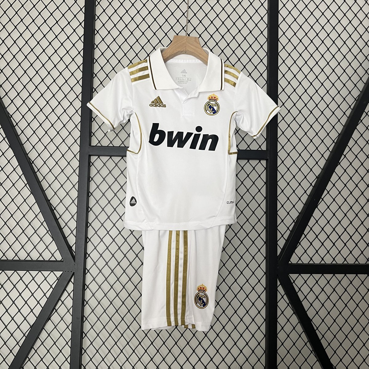 2011-2012 Real Madrid Home Kids Kit - White with Gold Trim — product photo