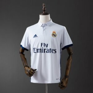 White Navy Trim Real Madrid 2016-2017 Home Jersey — product photo